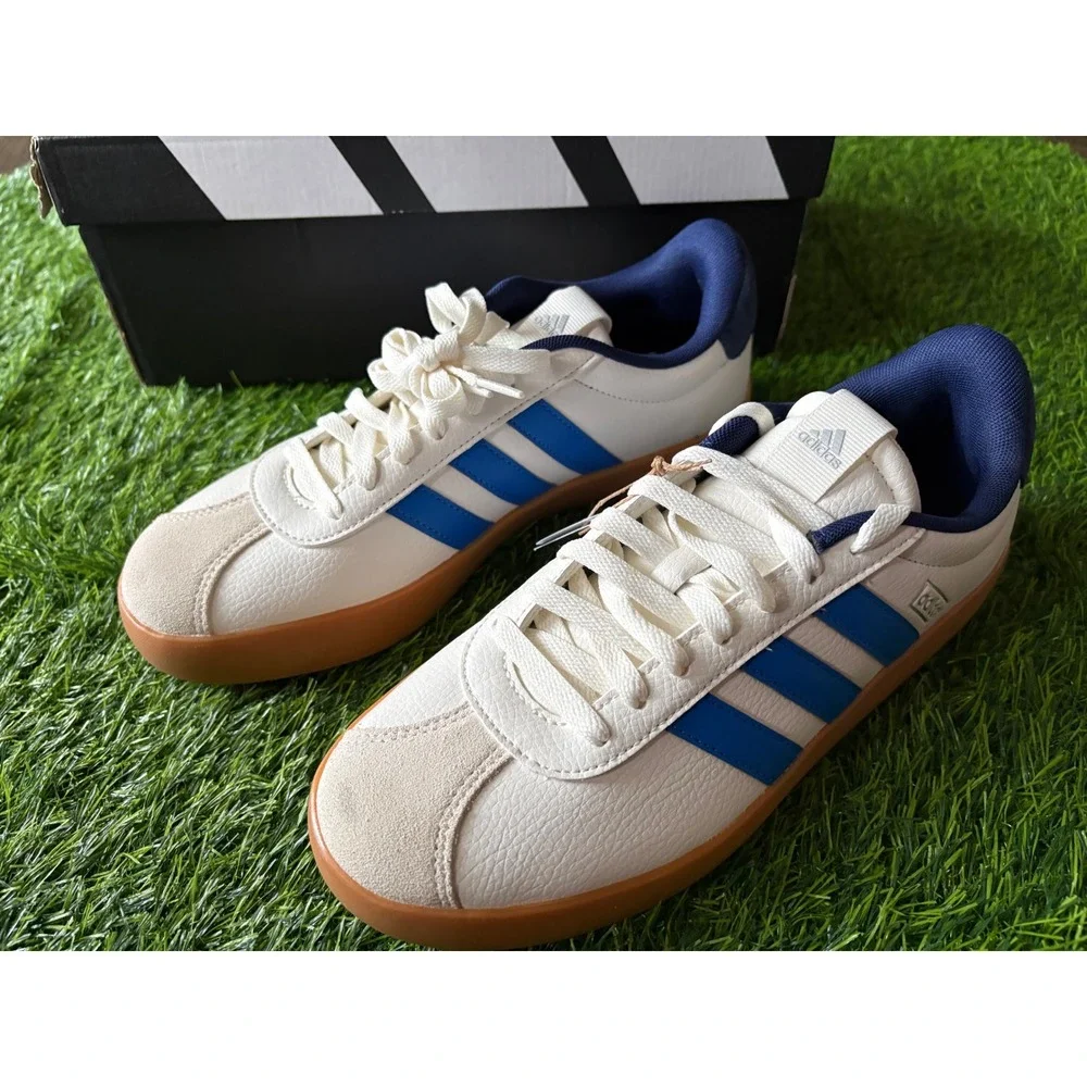 Adidas VL Court 3.0 Mens Size 9.5 Shoes White Royal Blue Gum Sole ID6285